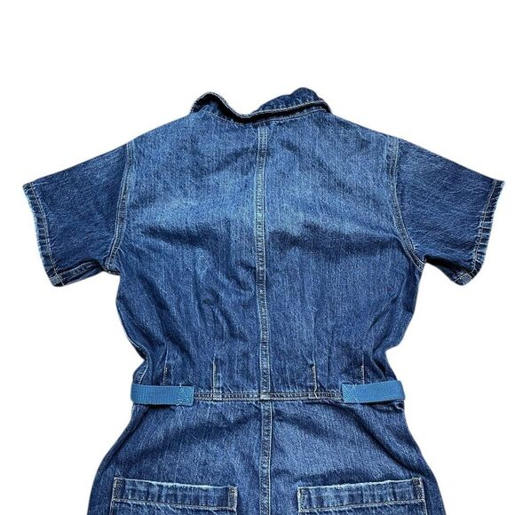 SAINTS & HEARTS Kobe Utility Denim Jumpsuit Blue Size Small - Picture 6 of 13